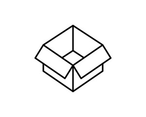 Delivery packaging vector icon. Cargo cardboard box icons. Carton package sign from line geometric shapes.