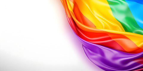 Textured colorful lgbtq flag background with white copy space for text