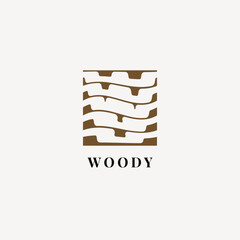 wavy abstract woody logo in vector style