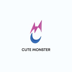 Fun Cute Monster Logo Vector for Gaming Toy Robotic Brand