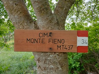 mountain trail signposts in northern Italy