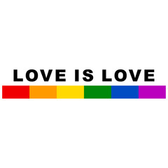 LGBT LGBTQ+ Pride Hearts and Slogans Social Media Post Template. Love is Love, Be Proud, Be Yourself. Hearts in LGBT Flag Colours. Vector Design Element for LGBT Pride Social Post, Square Banner, Logo