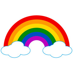 rainbow and clouds. Pride flag illustration. Lgbt community symbol in rainbow colors. Vector backdrop for your design.
