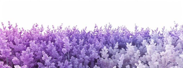 Lavender Field Gradient on White Background - Floral Stock Image