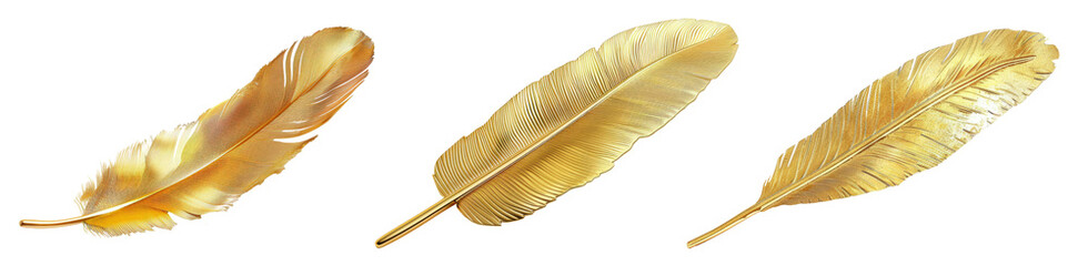 3D gold feather, An Image of Gold Feathers