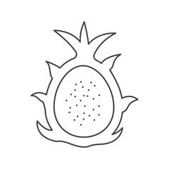 Dragon fruit pitaya line icon. Vector Illustration on white background