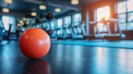 Fitness and wellness concept with gym equipment