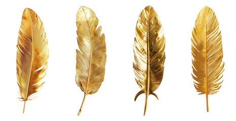 3D gold feather, An Image of Gold Feathers © Ziyon