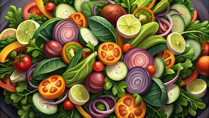 Close-Up of a Colorful Summer Salad