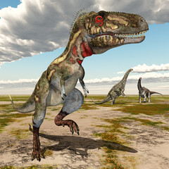 Dinosaurier Nanotyrannus und Diamantinasaurus