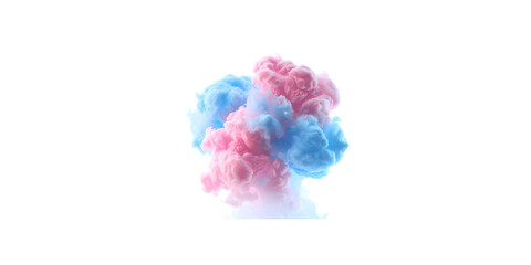 CEmpty cloud of cotton candy in pink and blue colors on white background