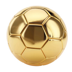 golden soccer ball isolated on white background