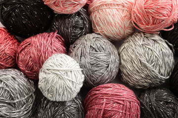colorful pastel cotton yarn balls of wool