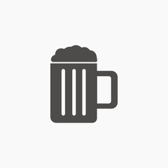 Beer mug vector icon vector. alcohol, drink, glass of beer symbol sign