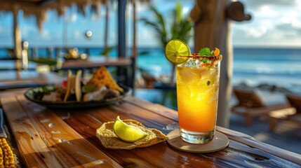 Tropical Beachfront Cocktail Experience with Ocean View