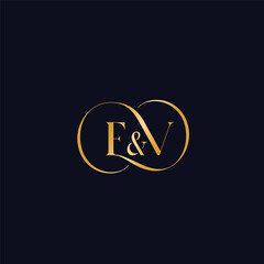 Monogram Elegant letter E and letter V logo vector for restaurand dining bar brand