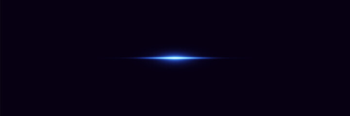Laser lines of light. Horizontal neon light.