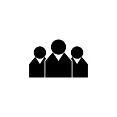 Crowd People flat vector icon. Simple solid symbol isolated on white background. Crowd People sign design template for web and mobile UI element