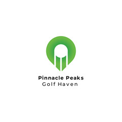 abstract golf club pin logo vector illustration for golfing golfer sport club outdoor