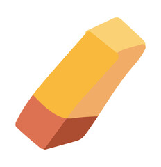 Rubber eraser in flat design. Stationery tool for correction pen mistakes. Vector illustration isolated.