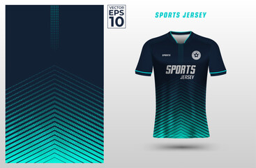 T-shirt sport jersey design template with geometric line halftone background. Sport uniform in front view. Shirt mock up for sport club. Vector Illustration - obrazy, fototapety, plakaty