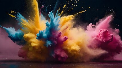 Colorful powder splashing in the air,generative AI