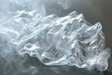 Ethereal White Smoke Swirls on Grey Background