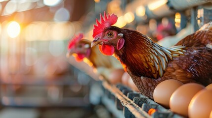 group of chickens on the farm