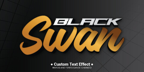 Swan Gold 3d text effect