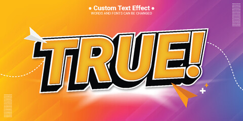 True bold text effect editable modern lettering typography font style
