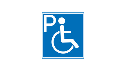 Disabled person parking sign , blue isolated silhouette 