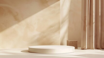 3d render of abstract minimal geometric forms. Glossy luxury podium for your design.