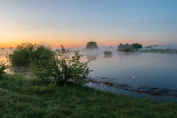 may sunrise over the river