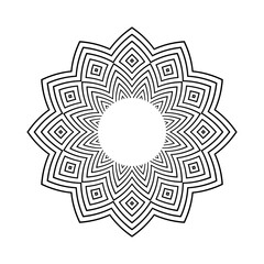Abstract Decorative Geometric Circle Radial Pattern. Round Design Element. 