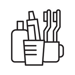 toothpaste and toothbrush icon. PNG