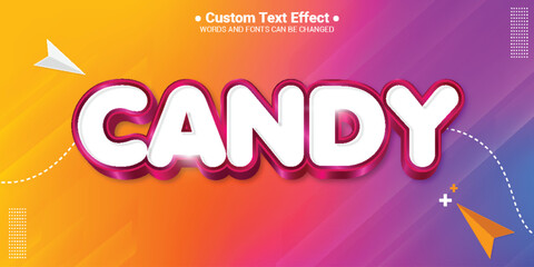 Candy pink text effect editable typography font style