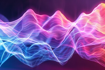 Obraz premium Vibrant Abstract Light Waves Background with Futuristic Glow