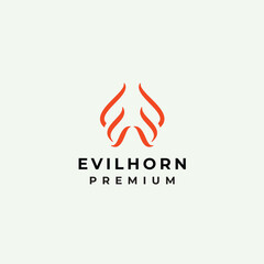 abstract horn devil demon logo vector for business