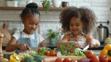 A best friend girl cooking in the kitchen.