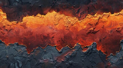 The image shows a cross-section of a volcano with a glowing lava flow.