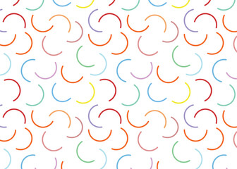 Abstract colorful line doodle seamless pattern. Creative art background collection for children or festive celebration design.monochrome geometric shapes.