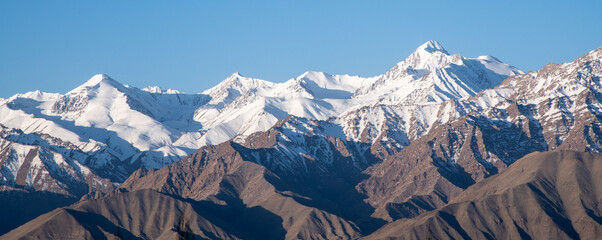 Snow-capped Himalayas in northern India's Ladakh region near Leh