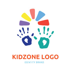 kid zone or kindergarten logo design for branding and identity