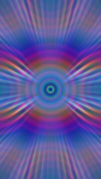 Abstract colorful holographic prism concentric circle wave lines animation. Bright iridescent seamless loop motion graphics. Soft rainbow psychedelic, hypnotic, mysterious, peaceful background video