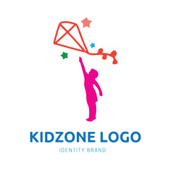 kid zone or kindergarten logo design for branding and identity