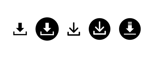 Download icon. Downloading sign. Download button. Arrow downloading icon. Download files icon. Vector illustration.