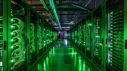 Fototapeta premium green computing solutions reducing energy consumption in data centers. 