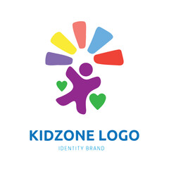 kid zone or kindergarten logo design for branding and identity