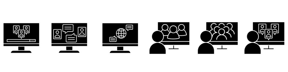 Communication icon vector set. Interaction illustration sign collection. connection symbol. Chat logo.