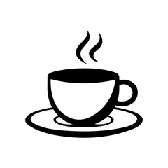 Obraz premium A black coffee cup with steam rising from it